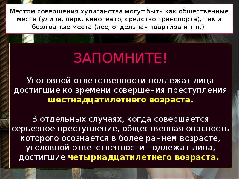 Место совершения правонарушения. Хулиганство презентация. Вандализм статья уголовного. Отграничение хулиганства от вандализма. Понятие хулиганства.