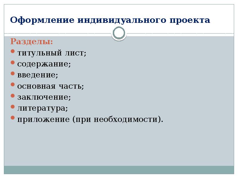 Содержание оформление индивидуального проекта