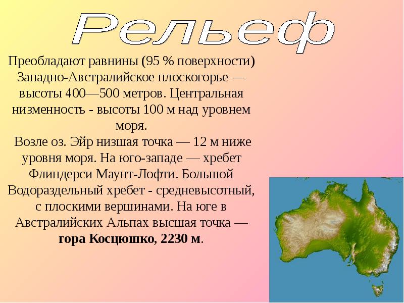 Презентация по австралии по географии 7 класс