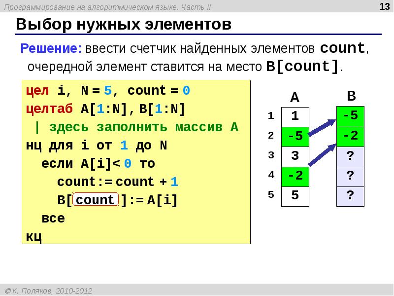 Программирование на алгоритмическом языке презентация