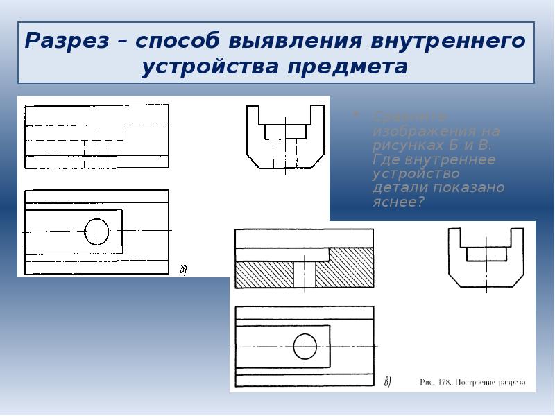 Для чего применяются на чертеже разрезы