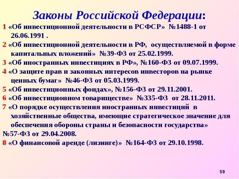 Инвестиции фз 160