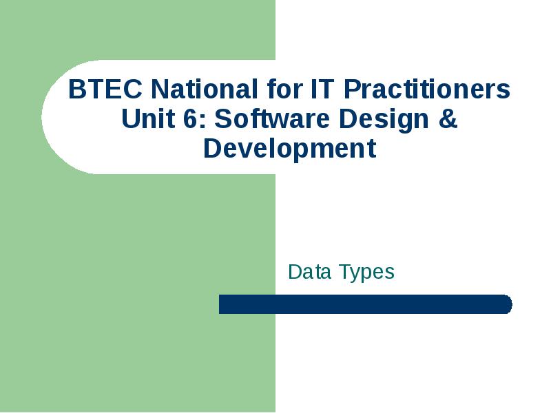 Data Types Data Types