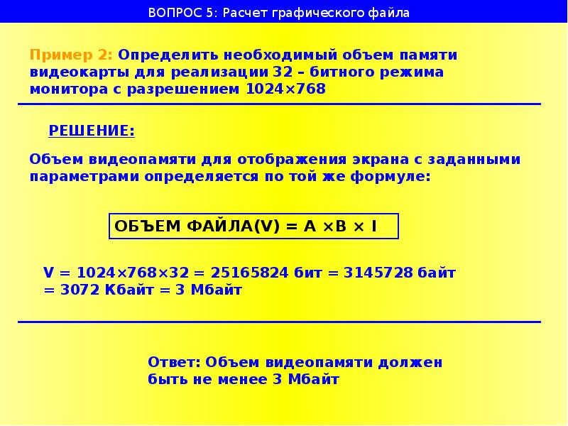 Графический файл с разрешением 1024 600. Калькулятор разрешение и объем видеопамяти.