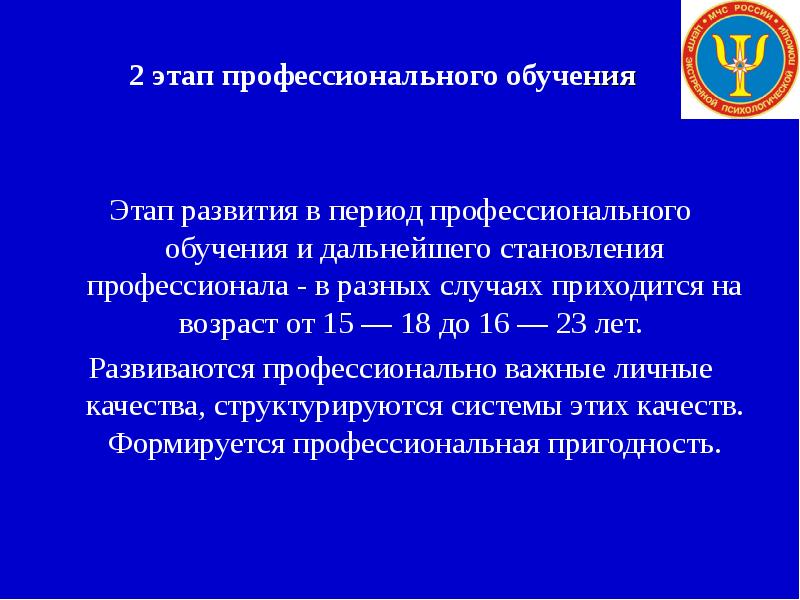 В период профессиональной. Этапы профессионального обучения. Профессиональное образование стадии. Стадия профессиональной подготовки. Этапы профессионального обучения рабочих.