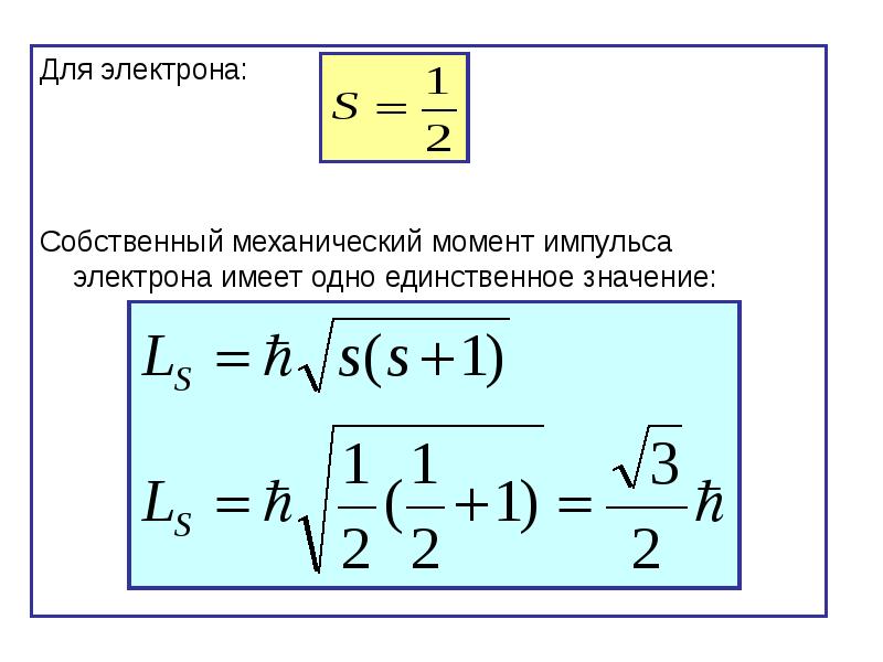 Момент импульса электрона