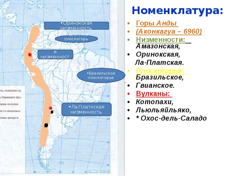 Хребты и нагорья анд от венесуэлы до чили 7 класс презентация