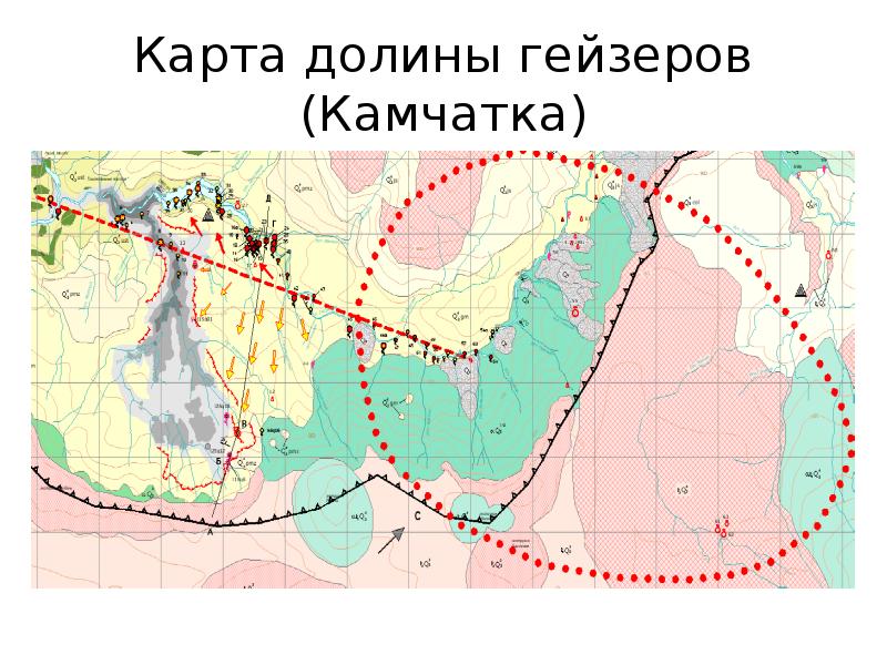 Долина гейзеров карта