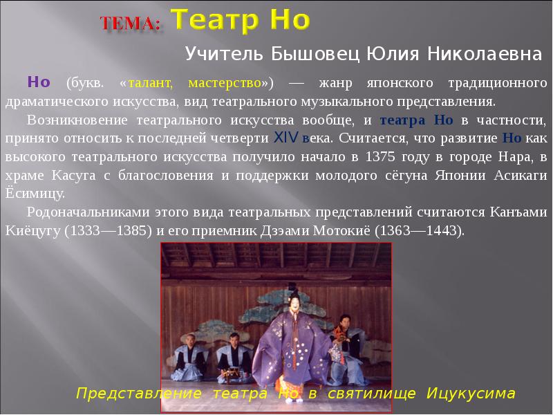 Японский театр презентация