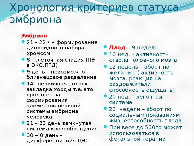 Критерии статусов