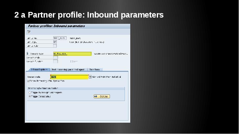 2 a Partner profile: Inbound parameters