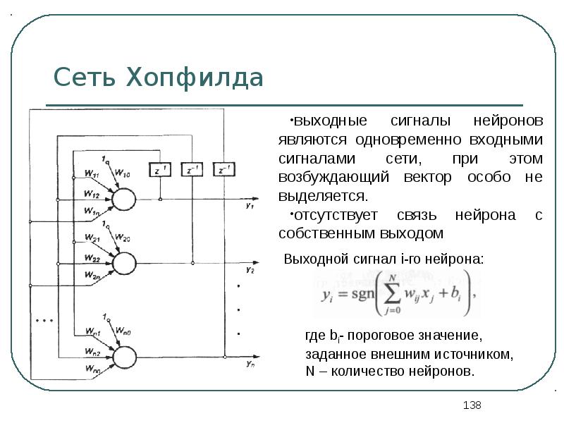 Сеть хопфилда презентация