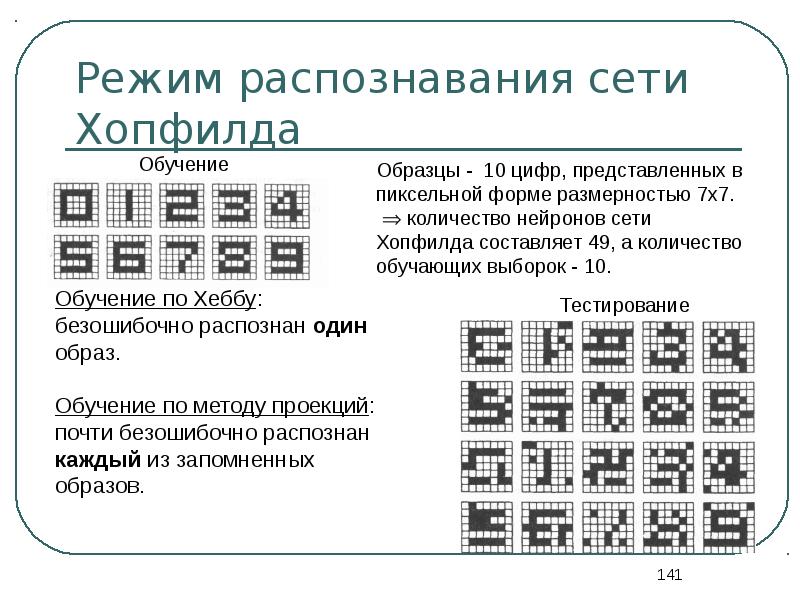 Сеть хопфилда презентация