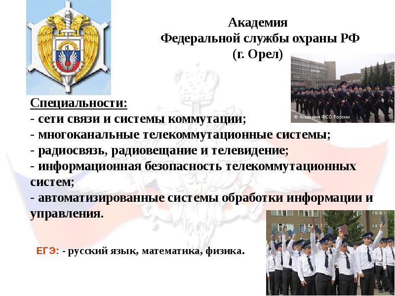 Военно учебные заведения презентация