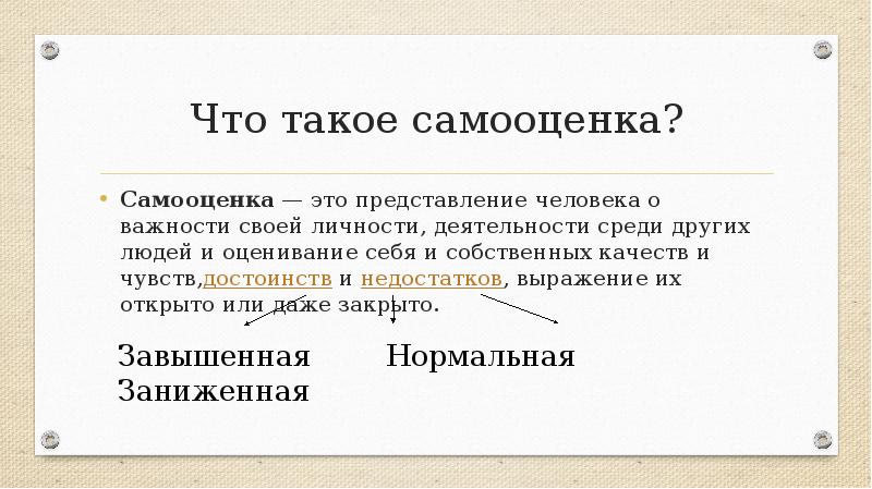 Что такое самооценка