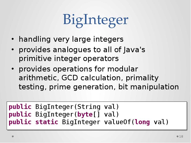 BIGINTEGER методы. Enum. BIGINTEGER long. Public static BIGINTEGER factorial(INT value) { }.