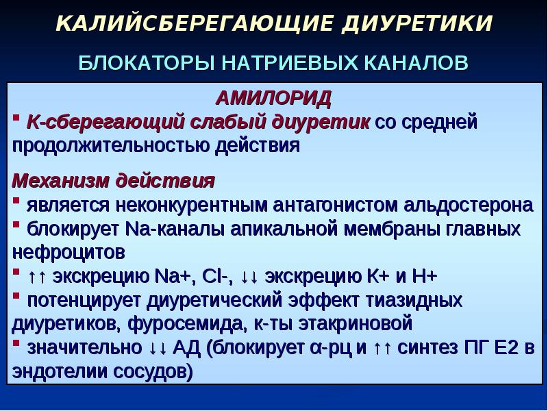 Презентация калийсберегающие диуретики