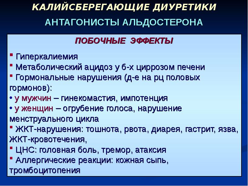 Презентация калийсберегающие диуретики