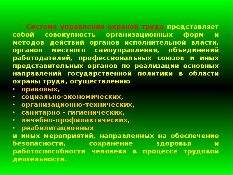 Система управления охраной труда презентация