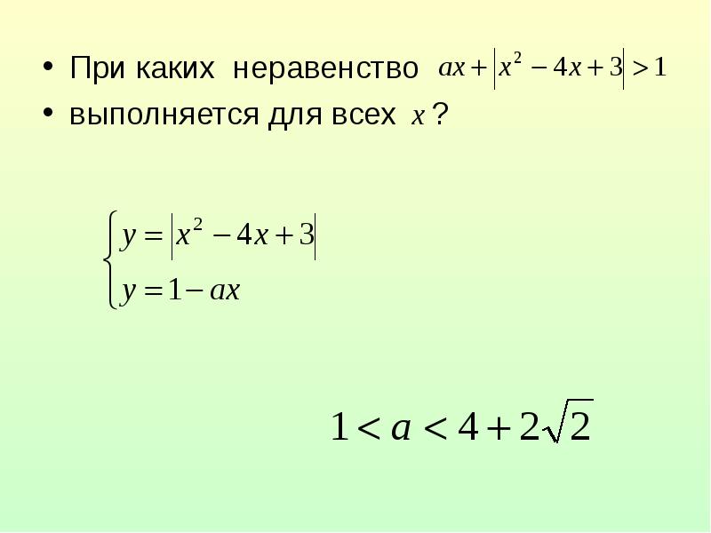 Какое неравенство выполняется для любой точки а