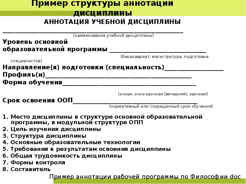 Аннотация рабочие программы русский. Аннотации к рабочим программам дисциплин. Аннотация к рабочей программе. Структура аннотации пример. Аннотация к рабочей программе образец.