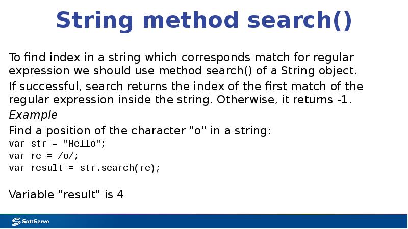String methods. Expression shall