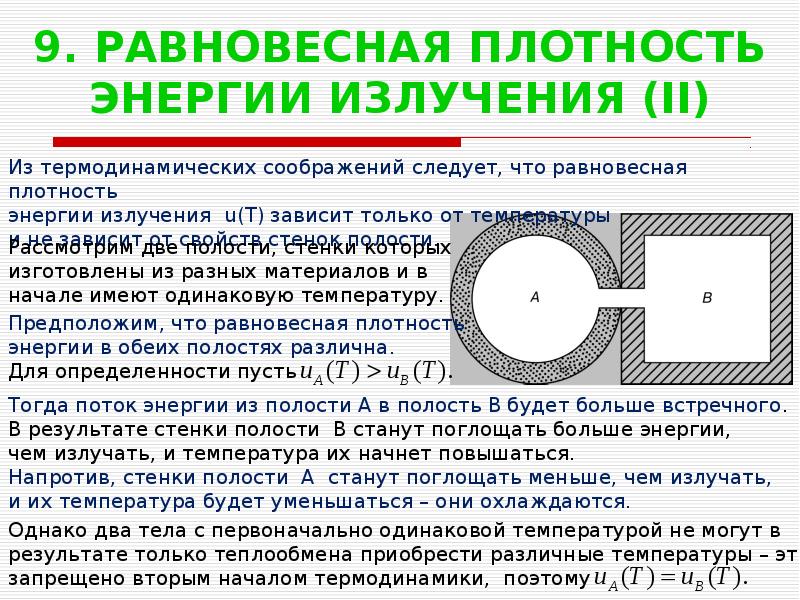 Плотность энергии теплового излучения