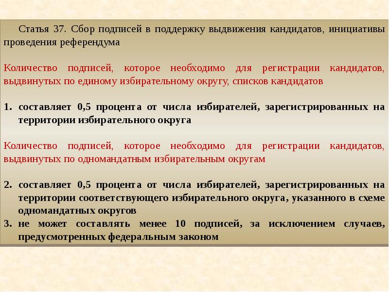 Подпись в поддержку кандидата