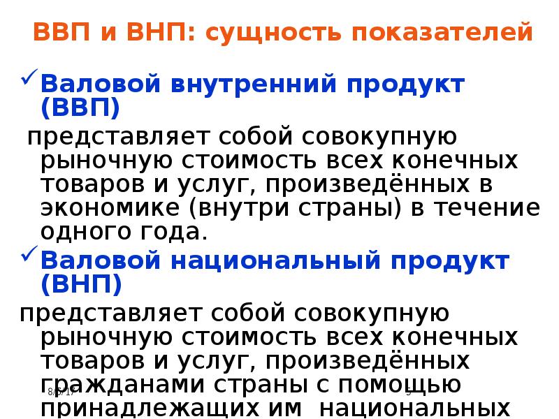 Презентация ввп внп