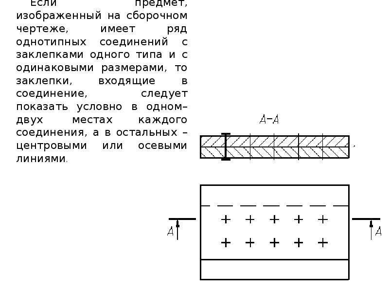 Заклепочный шов на чертеже