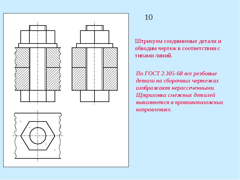 Чертежи резьбового соединения