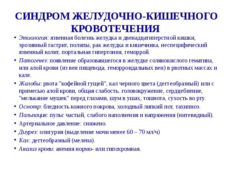 Желудочно кишечные кровотечения язвенной этиологии презентация