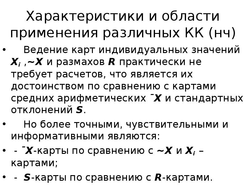 Характеристики карт