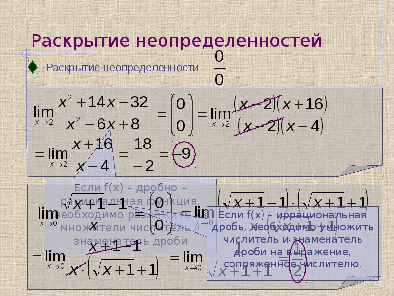 Виды пределов. Раскрытие неопределенностей при вычислении пределов. Раскрытие неопределенностей таблица. Предел функции неопределенности. Методы решения пределов неопределённости.