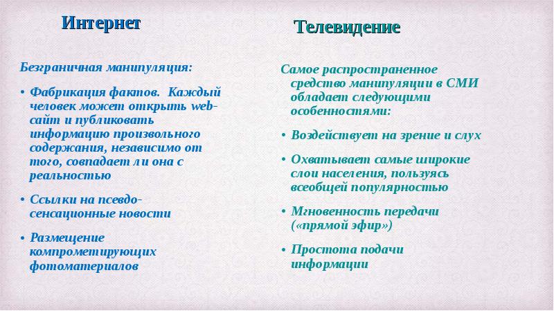 Реферат: Информация как средство манипуляции