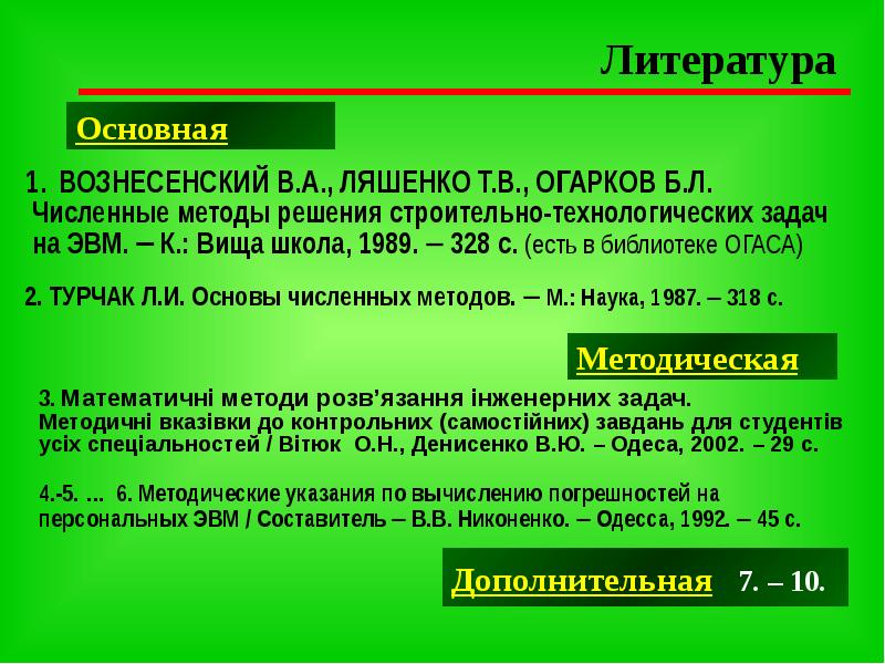 Введение в численные методы презентация