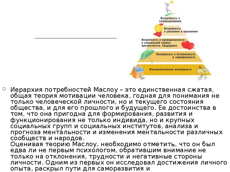 Маслоу теория потребностей презентация