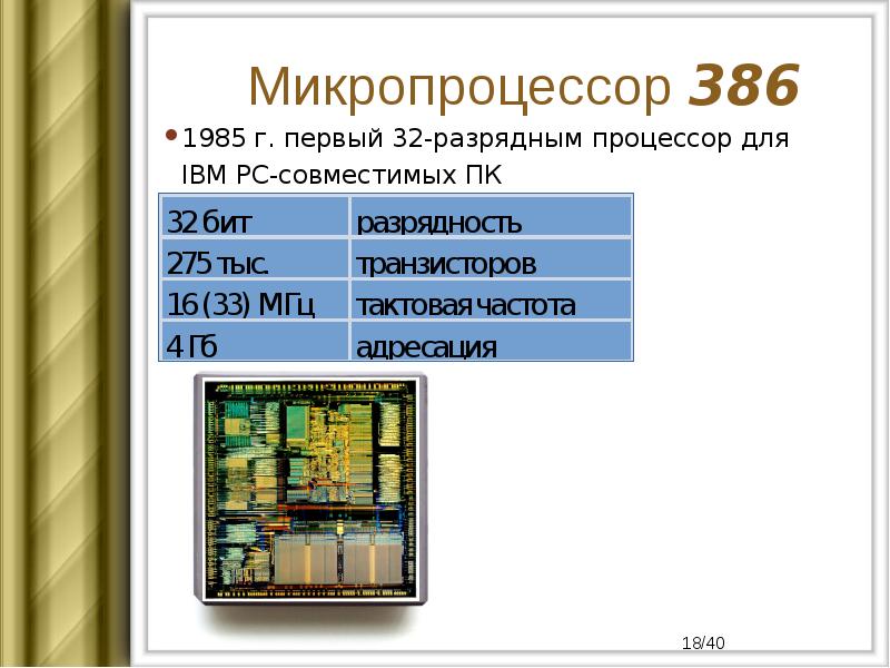 Архитектура микропроцессора презентация