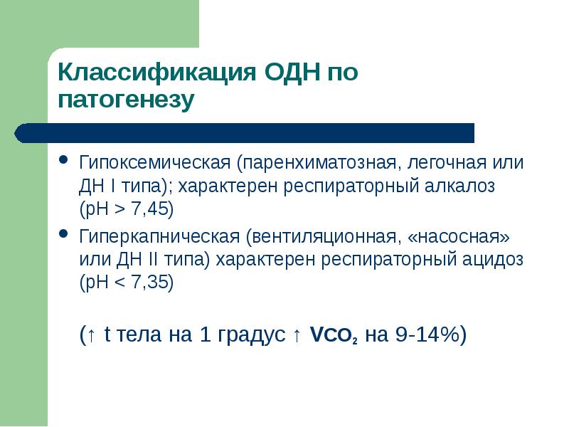 Клиническая картина гипоксемической одн