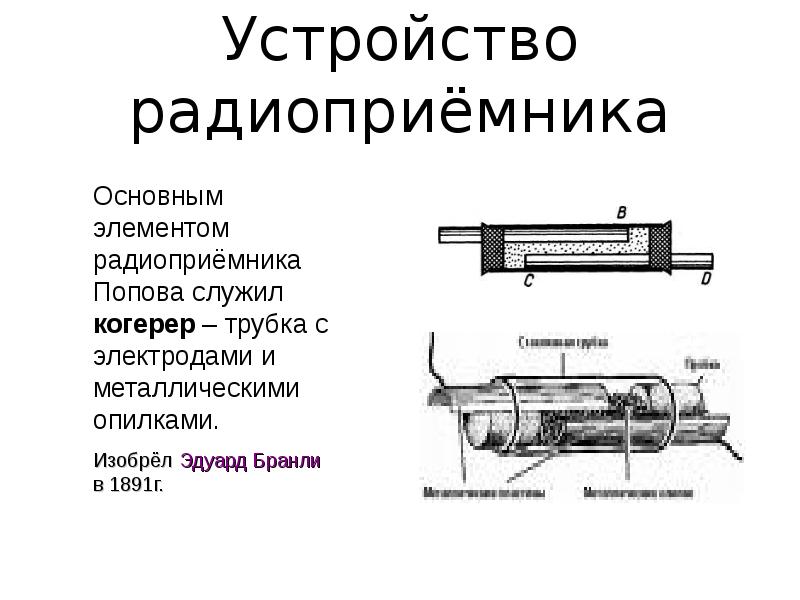 Когерер попова схема