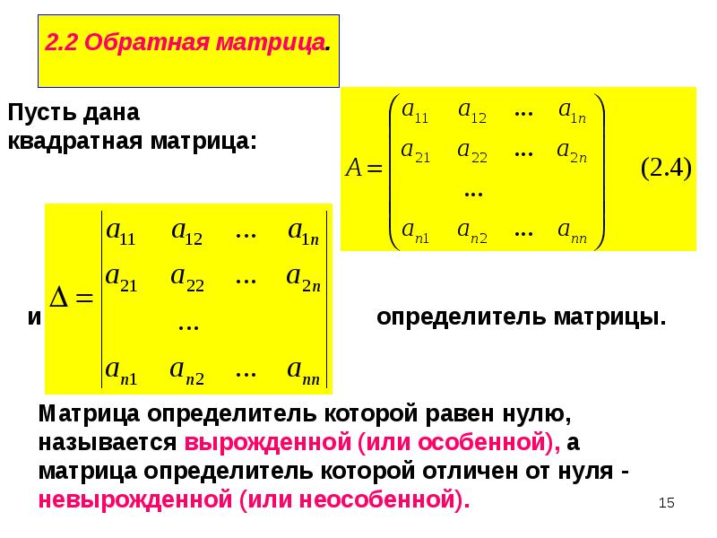 Виды матриц презентация