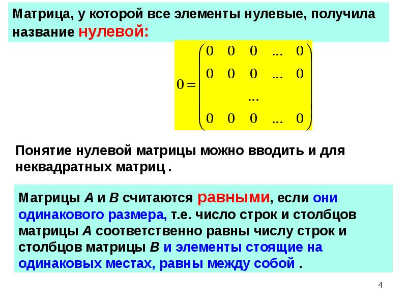 Действия над матрицами презентация