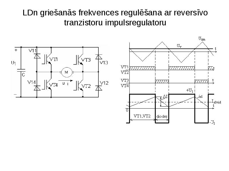LDn griešanās frekvences regulēšana ar reversīvo tranzistoru impulsregulatoru