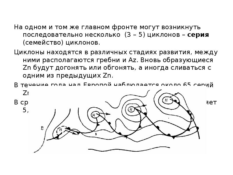 На одном и том же главном фронте могут возникнуть последовательно несколько