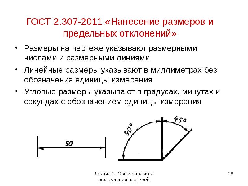 Единицы измерения указывают линейные и угловые размеры на чертежах