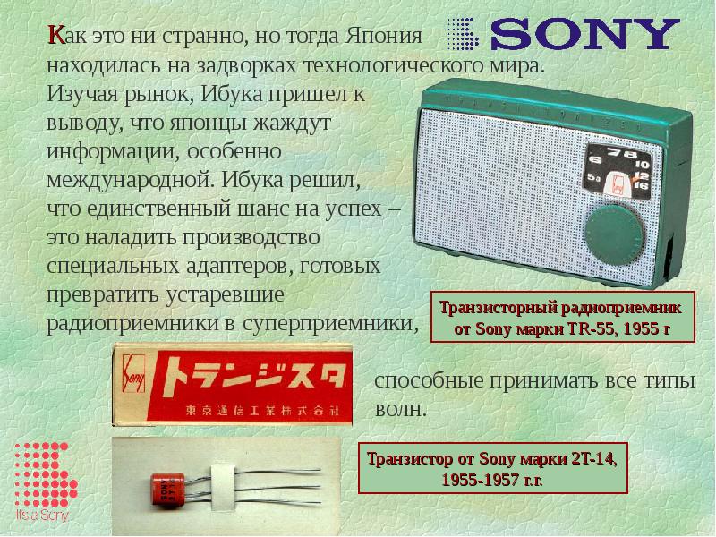 История успеха sony презентация