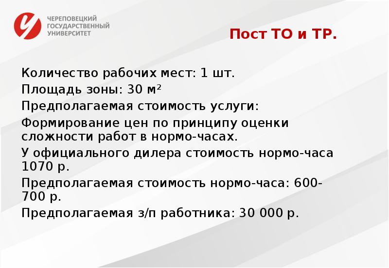 Расчеты по бизнес плану автосервис