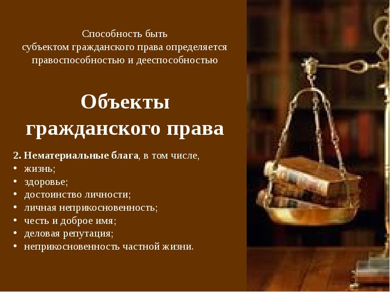 Гражданско правовая охрана личных неимущественных прав презентация