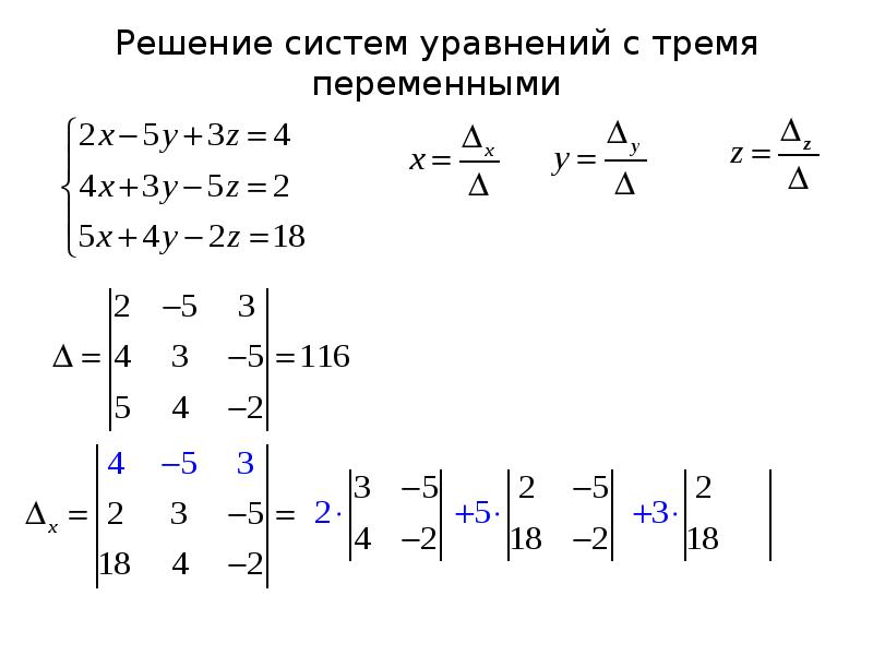 Формула крамера презентация