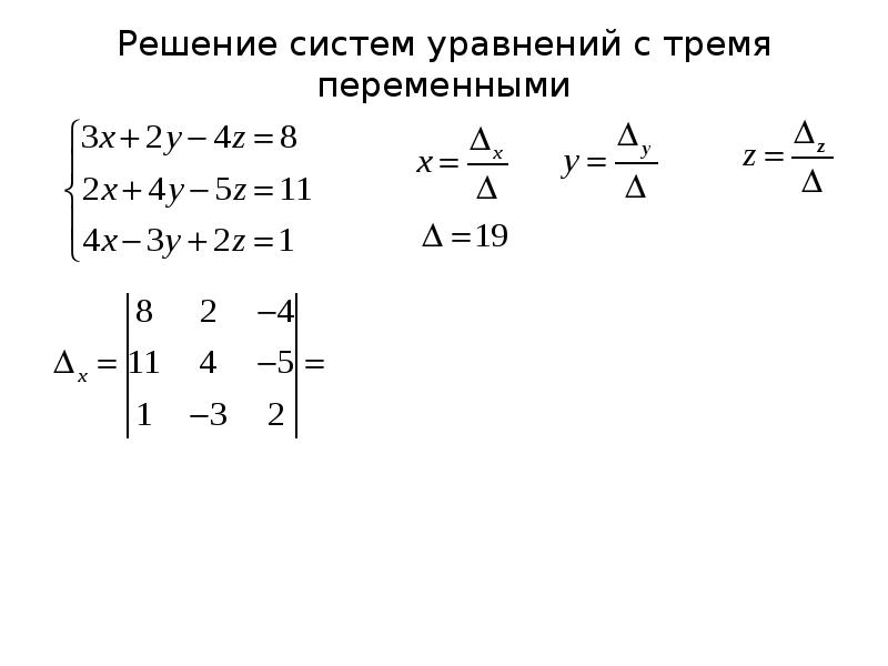 Метод крамера схема